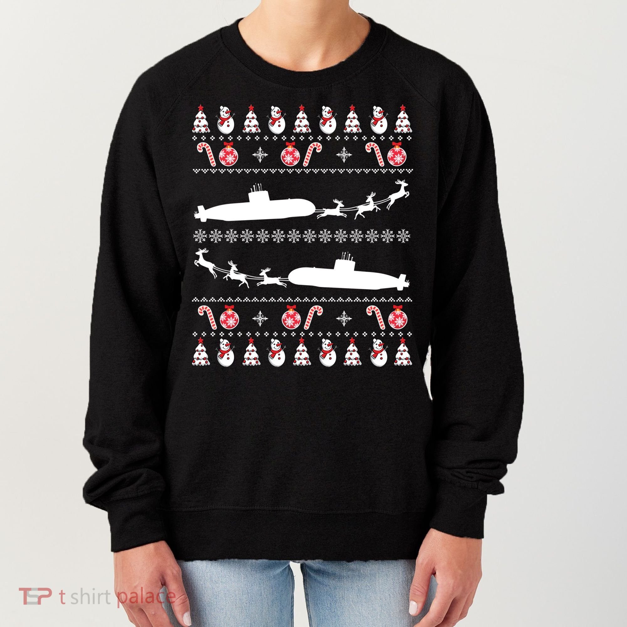 Submarine Service Submariner Ugly Christmas Gift Women's Sweatshirt
