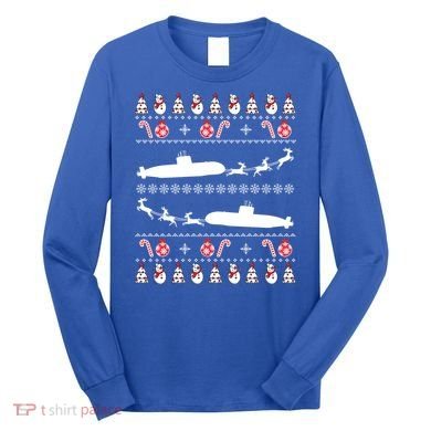 Submarine Service Submariner Ugly Christmas Gift Long Sleeve Shirt