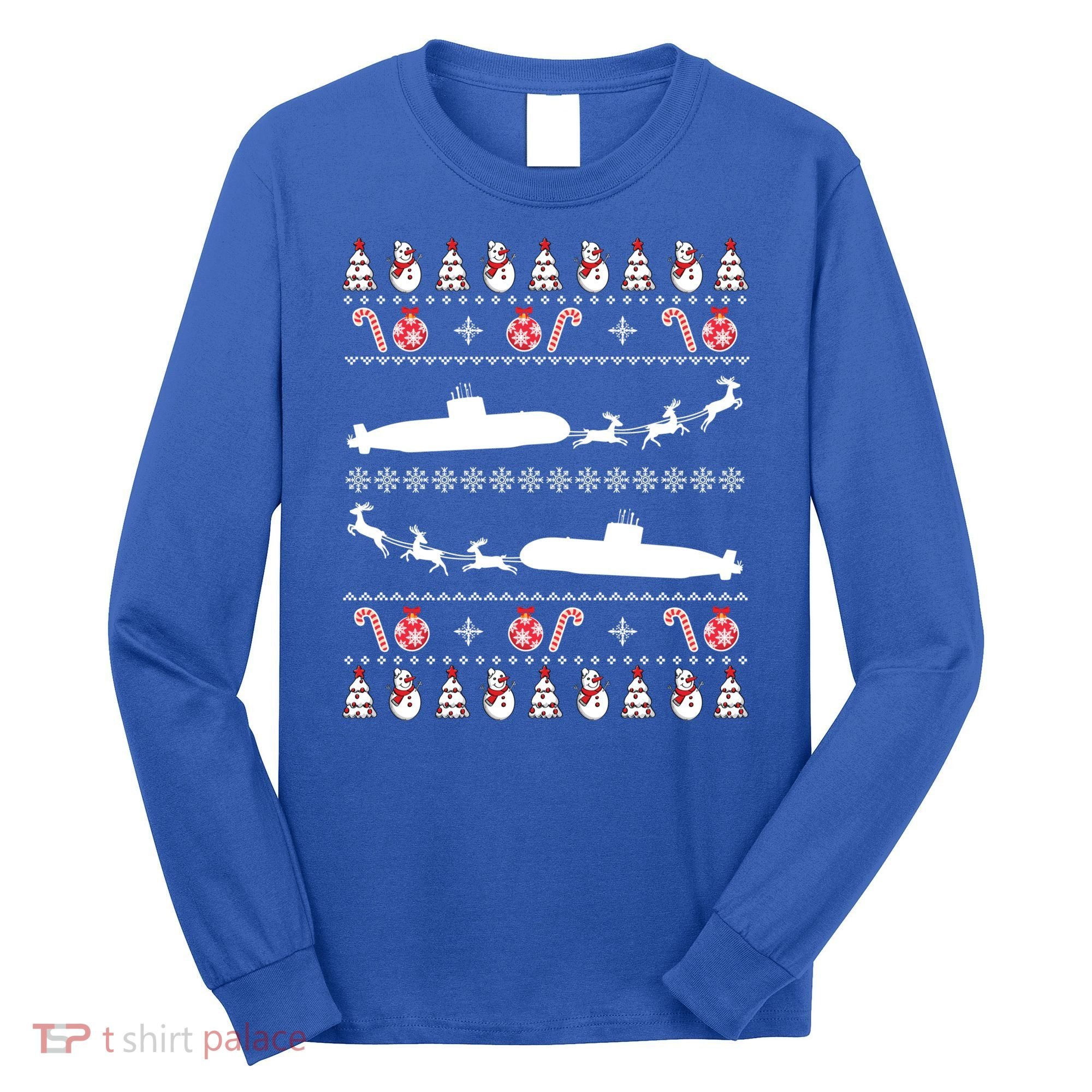 Submarine Service Submariner Ugly Christmas Gift Long Sleeve Shirt