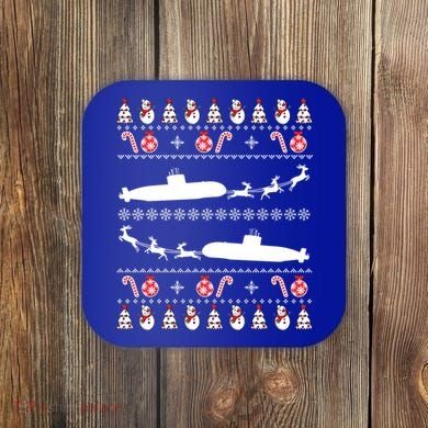 Submarine Service Submariner Ugly Christmas Gift Coaster