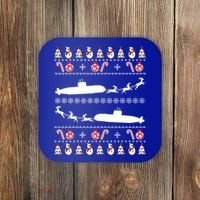 Submarine Service Submariner Ugly Christmas Gift Coaster thumb 0