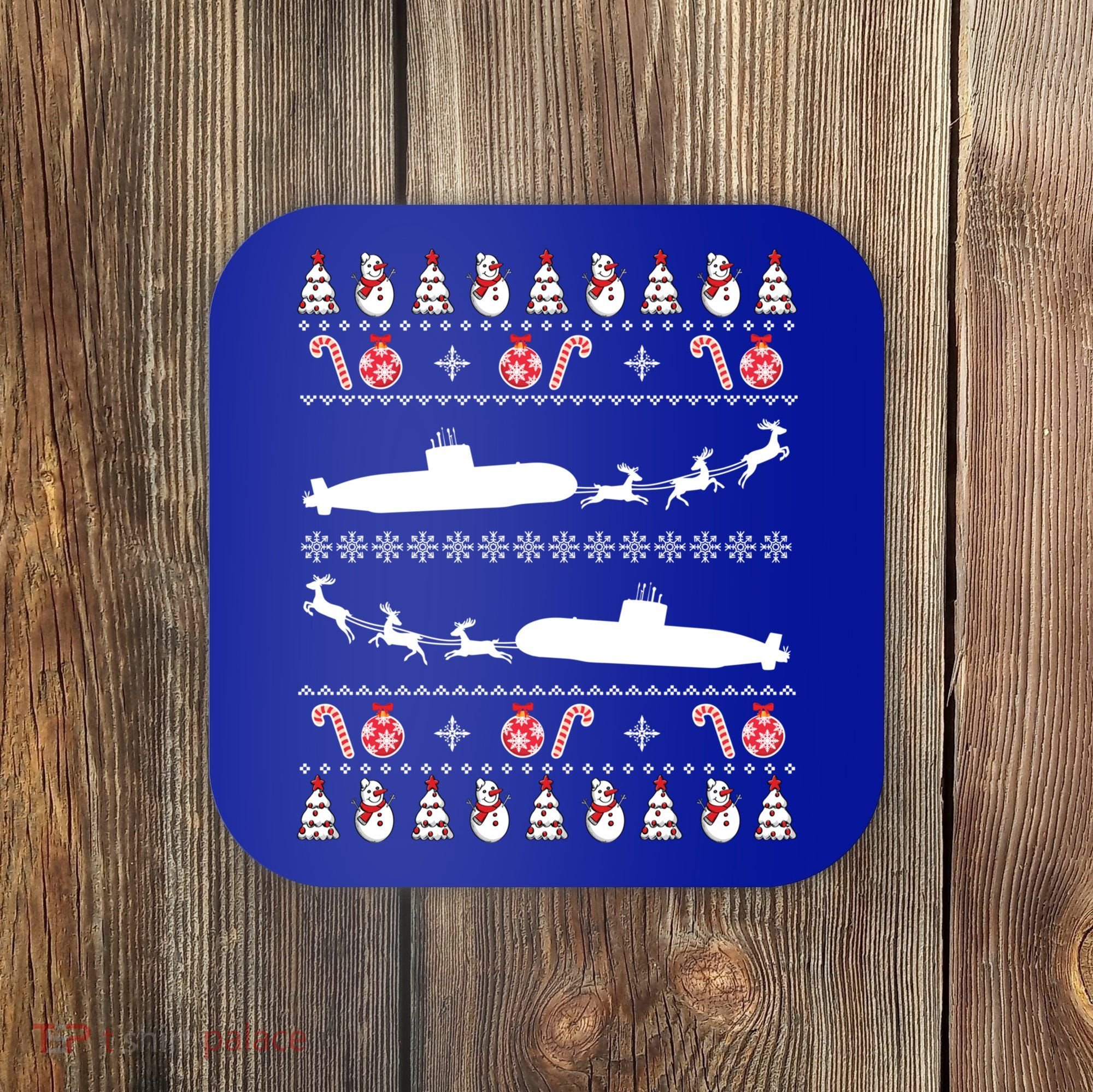 Submarine Service Submariner Ugly Christmas Gift Coaster