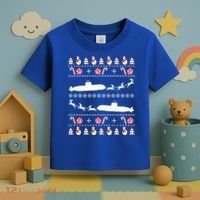 Submarine Service Submariner Ugly Christmas Gift Toddler T-Shirt thumb 3