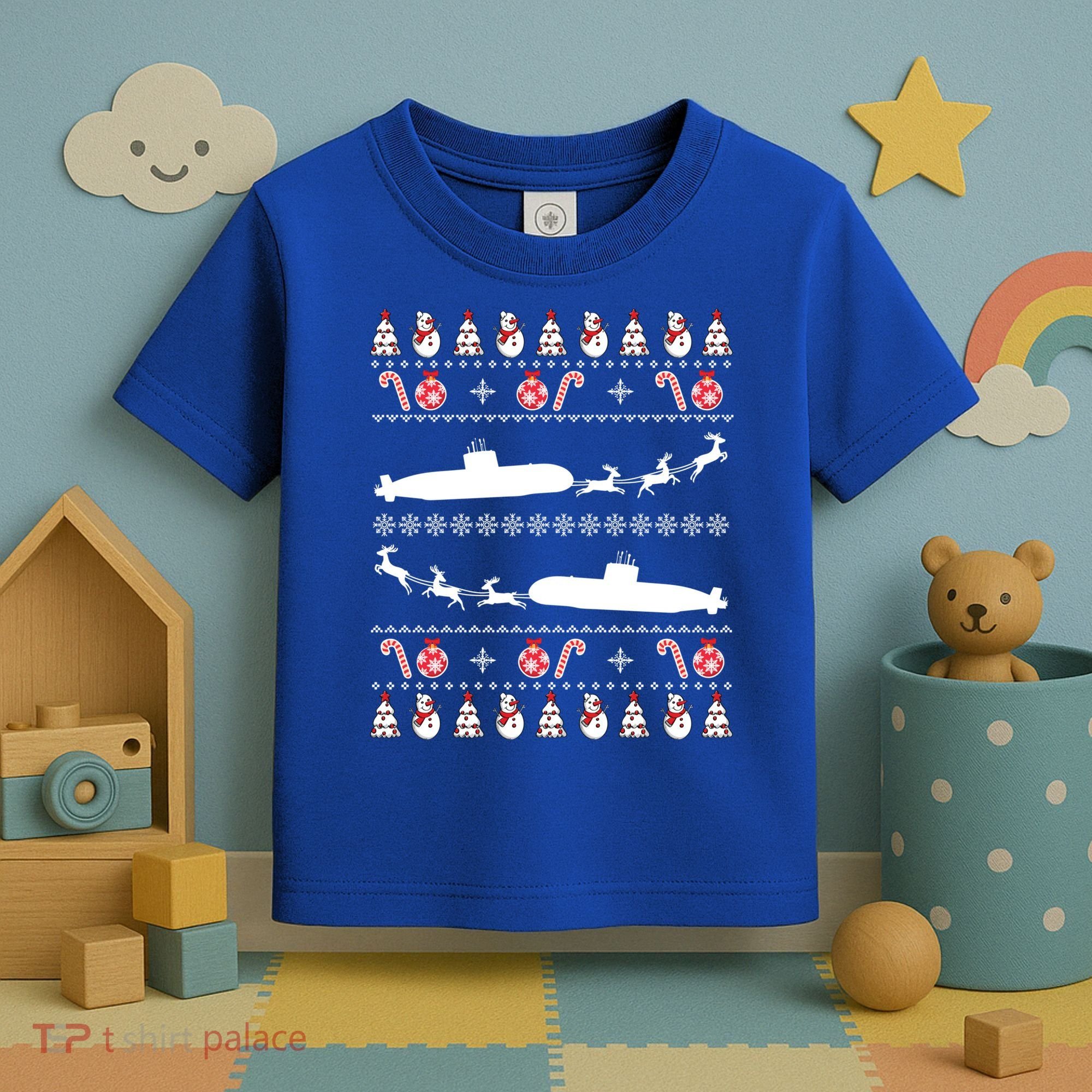 Submarine Service Submariner Ugly Christmas Gift Toddler T-Shirt
