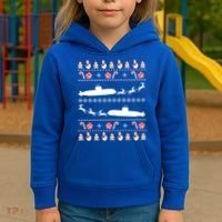 Submarine Service Submariner Ugly Christmas Gift Kids Hoodie thumb 3