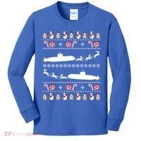 Submarine Service Submariner Ugly Christmas Gift Kids Long Sleeve Shirt thumb 0