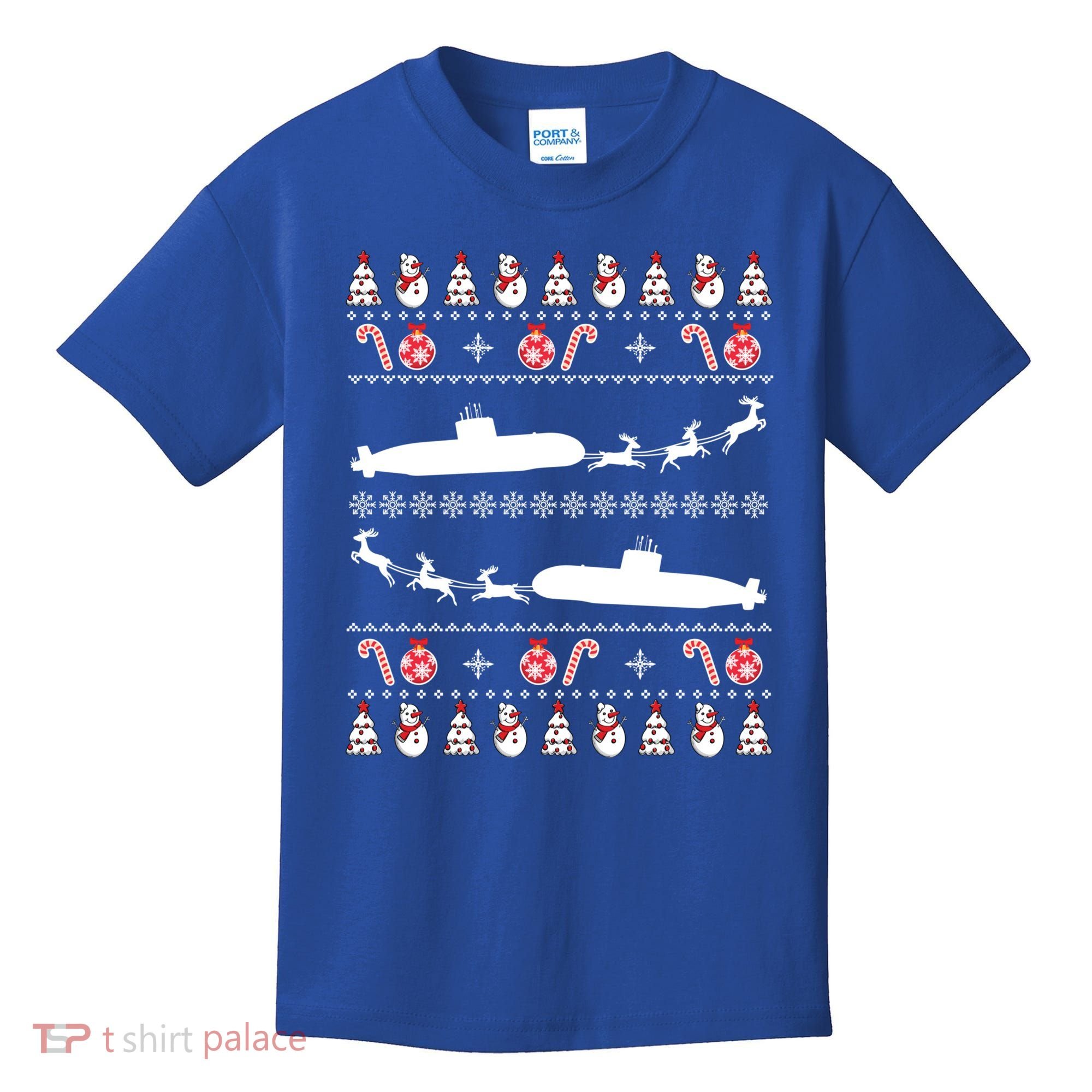 Submarine Service Submariner Ugly Christmas Gift Kids T-Shirt