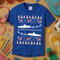 Submarine Service Submariner Ugly Christmas Gift Kids T-Shirt thumb 3