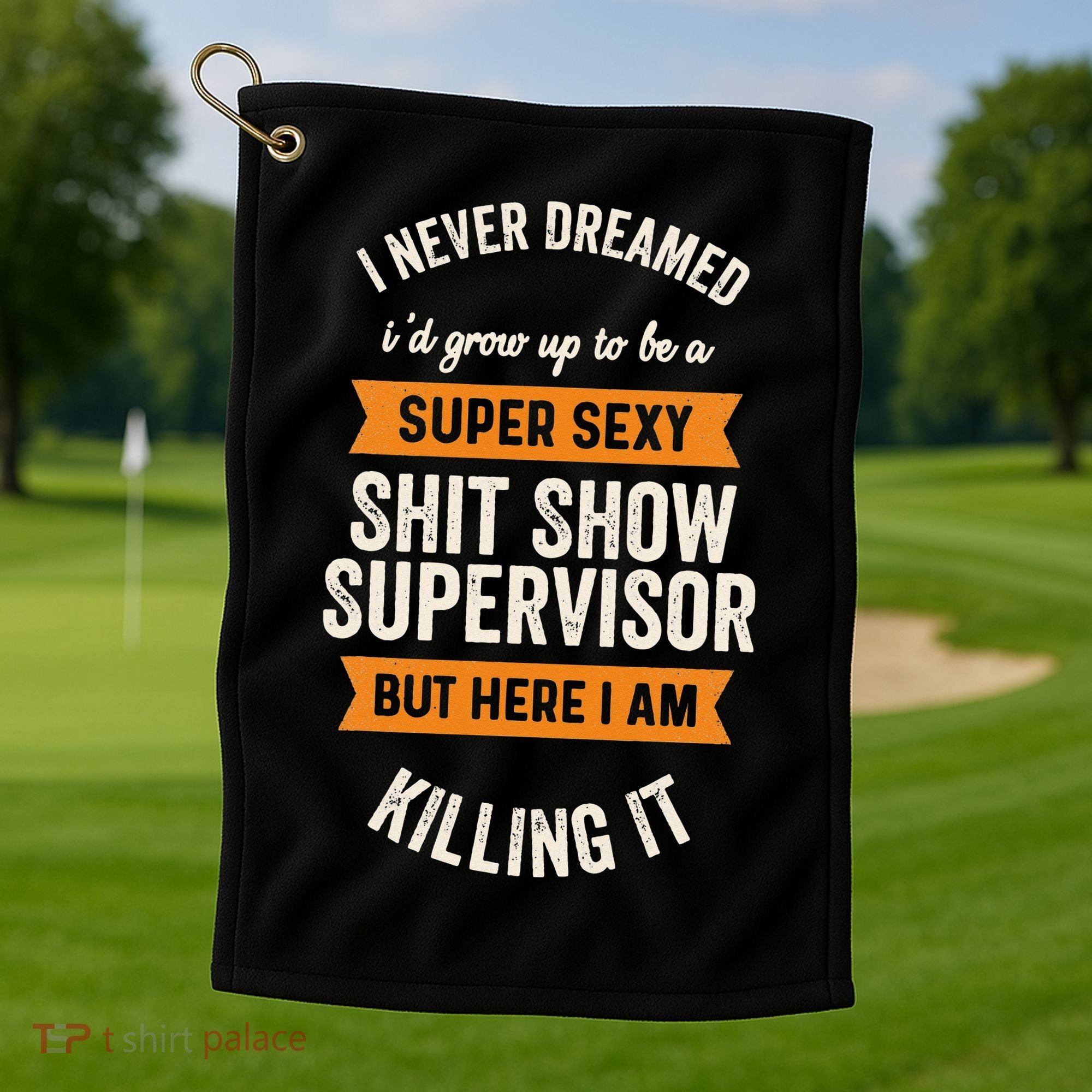 Shit Show Supervisor Funny Men Women Sarcastic Retro Novelty Golf Towel