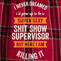 Shit Show Supervisor Funny Men Women Sarcastic Retro Novelty Women's Flannel Plaid Pajama Pants thumb 2