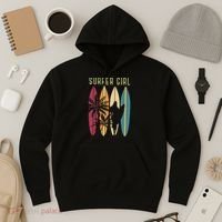 Surfer Surfboard Surfing Wo Surf Ocean Surfing Hoodie thumb 3