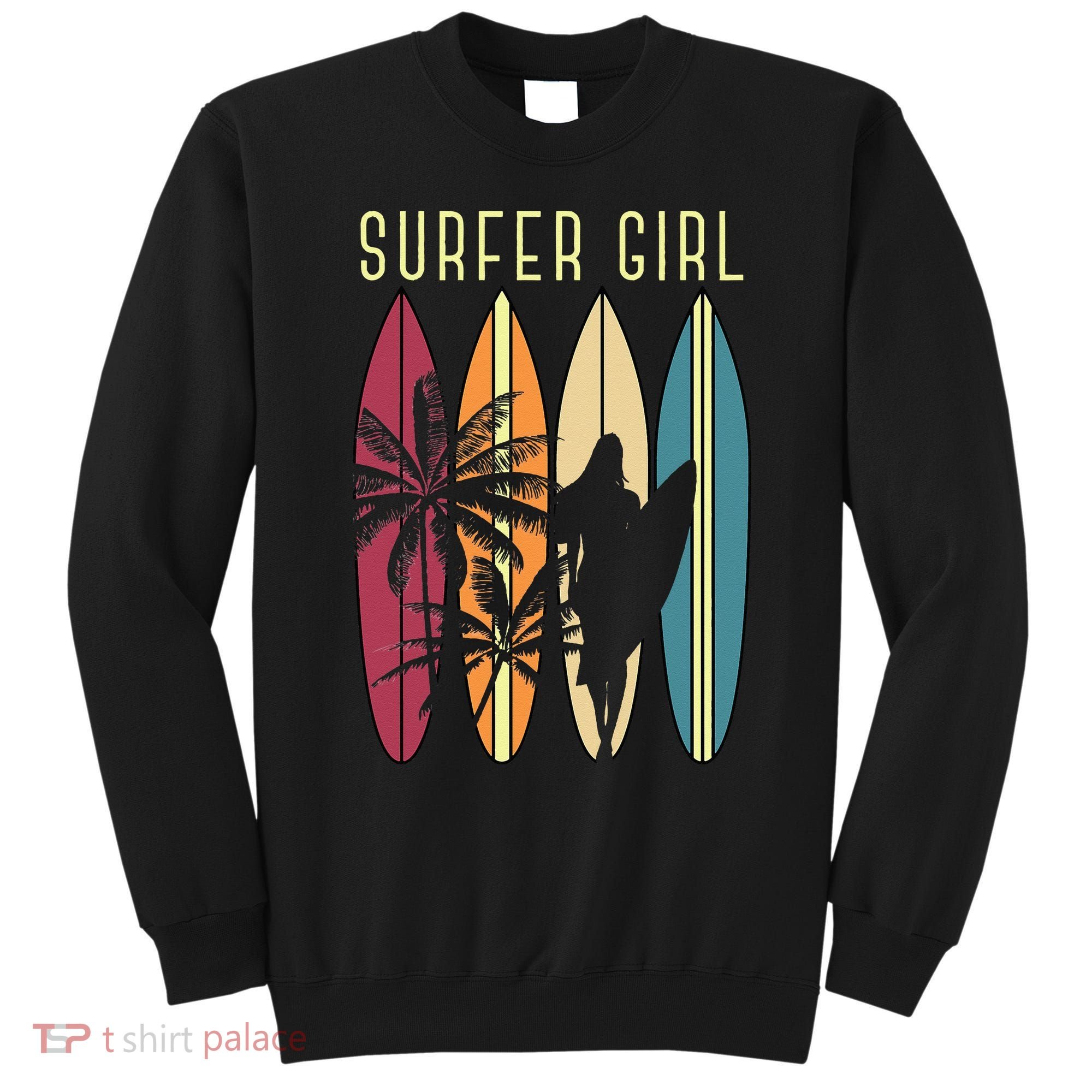 Surfer Surfboard Surfing Wo Surf Ocean Surfing Sweatshirt