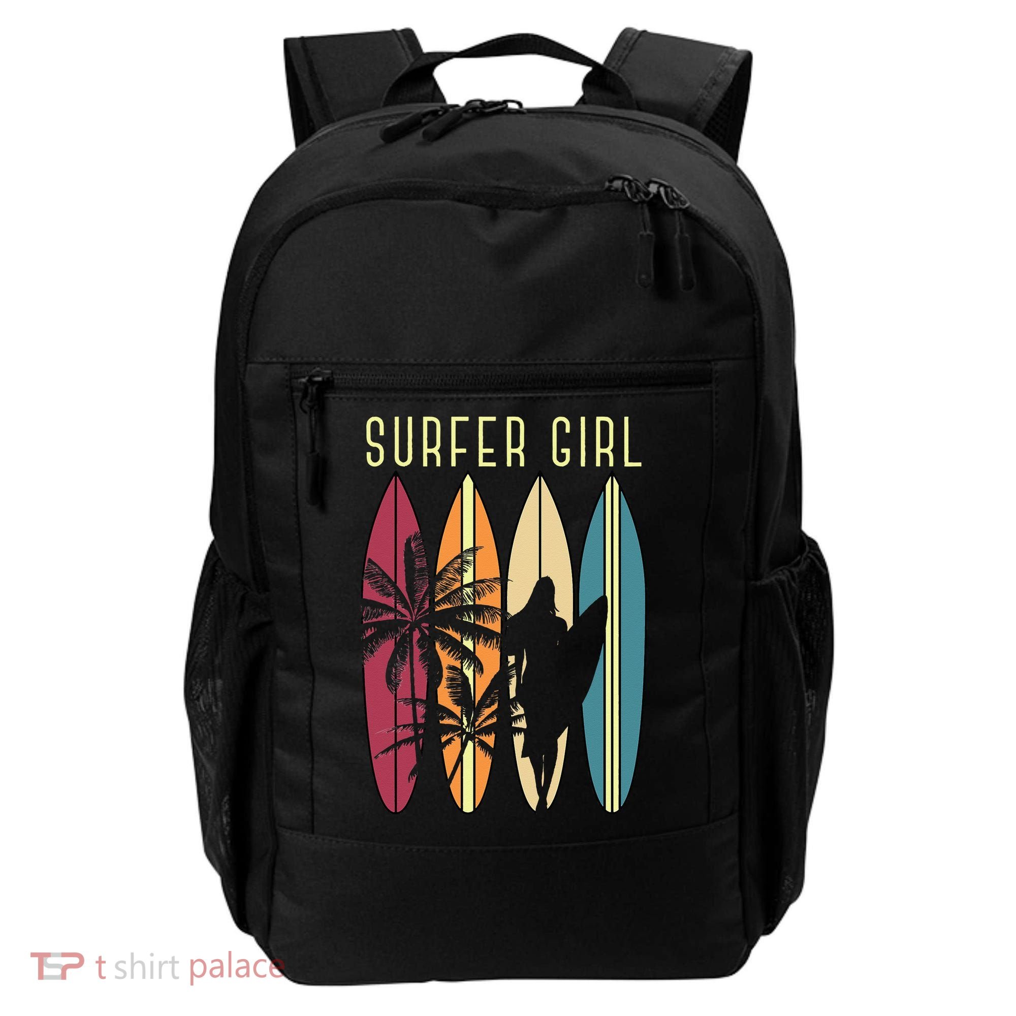 Surfer Surfboard Surfing Wo Surf Ocean Surfing Backpack