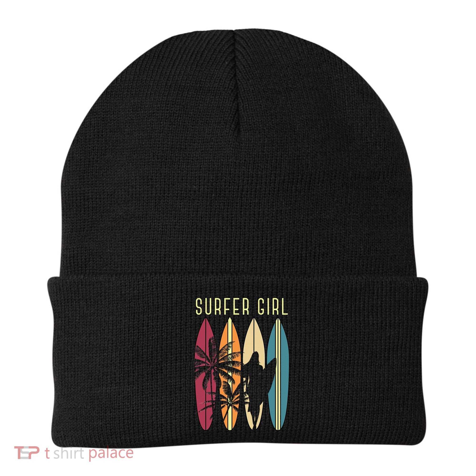 Surfer Surfboard Surfing Wo Surf Ocean Surfing Beanie
