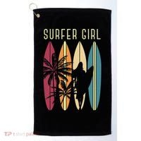 Surfer Surfboard Surfing Wo Surf Ocean Surfing Golf Towel thumb 0