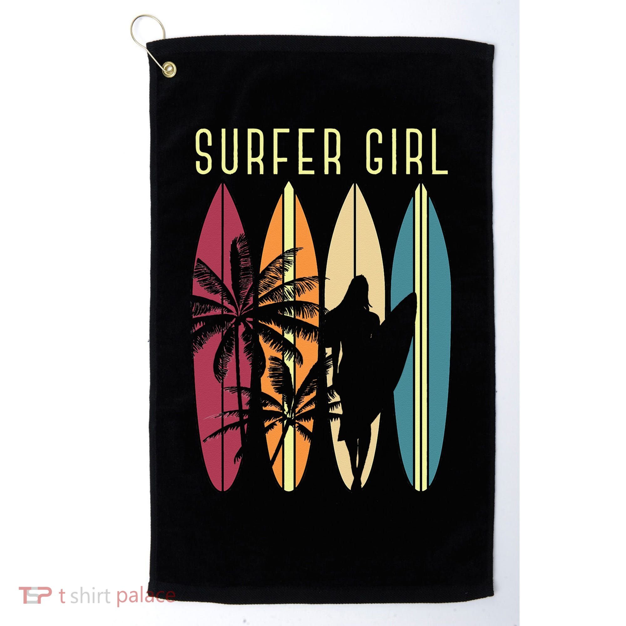 Surfer Surfboard Surfing Wo Surf Ocean Surfing Golf Towel