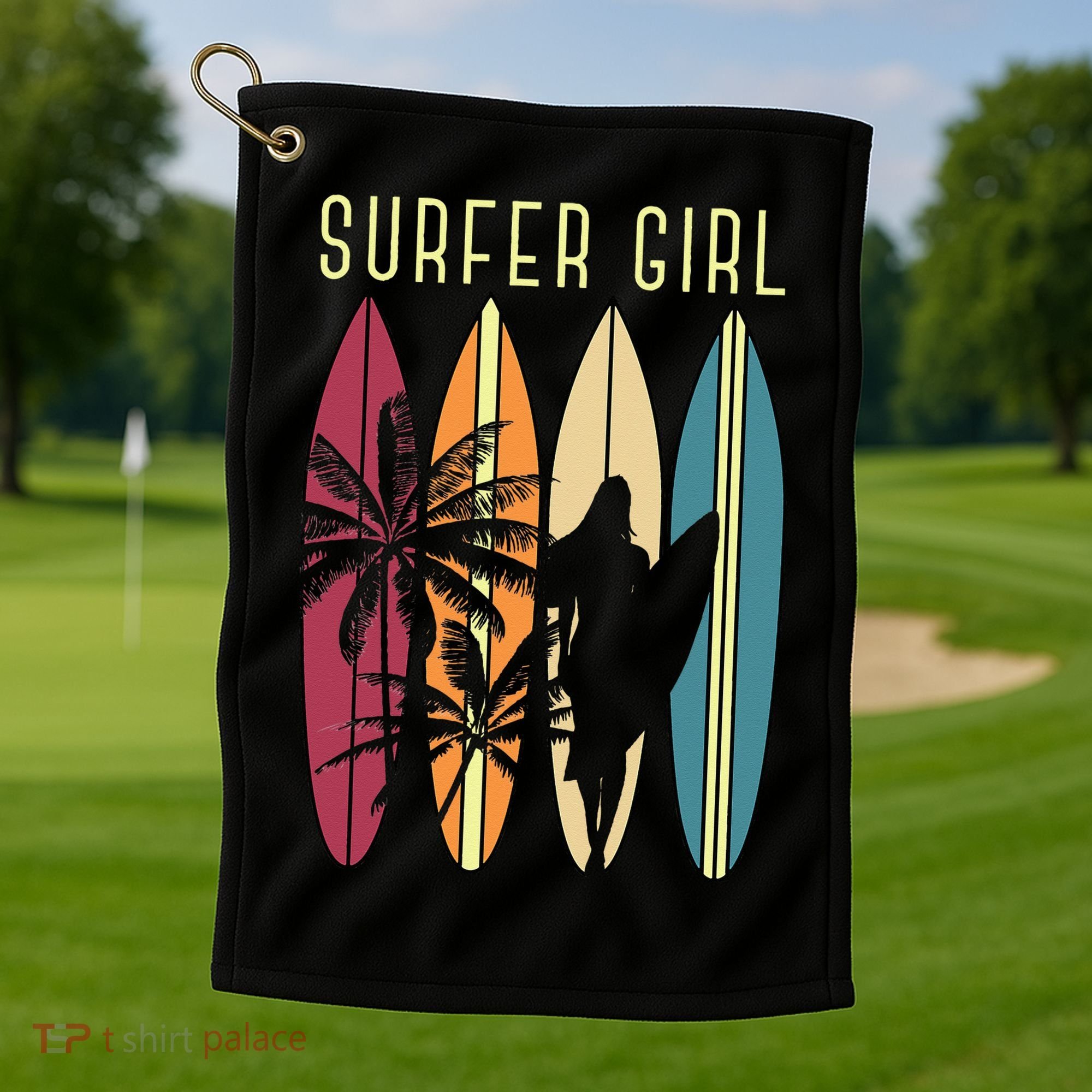 Surfer Surfboard Surfing Wo Surf Ocean Surfing Golf Towel