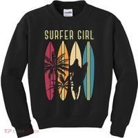 Surfer Surfboard Surfing Wo Surf Ocean Surfing Kids Sweatshirt thumb 0