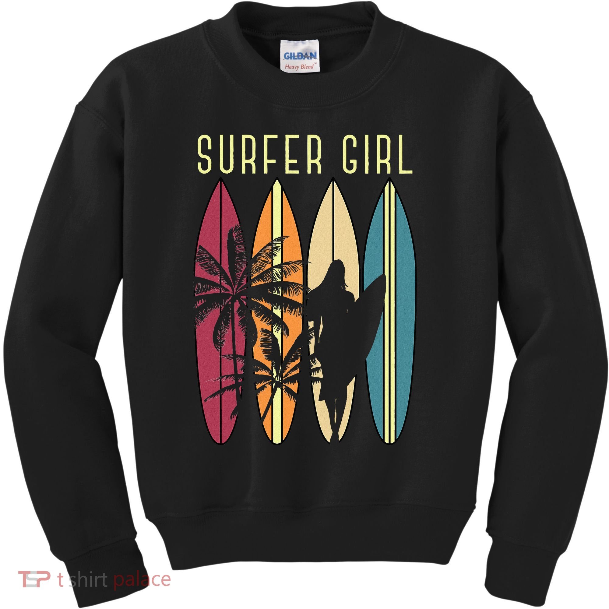 Surfer Surfboard Surfing Wo Surf Ocean Surfing Kids Sweatshirt