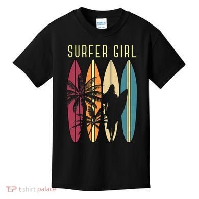 Surfer Surfboard Surfing Wo Surf Ocean Surfing Kids T-Shirt