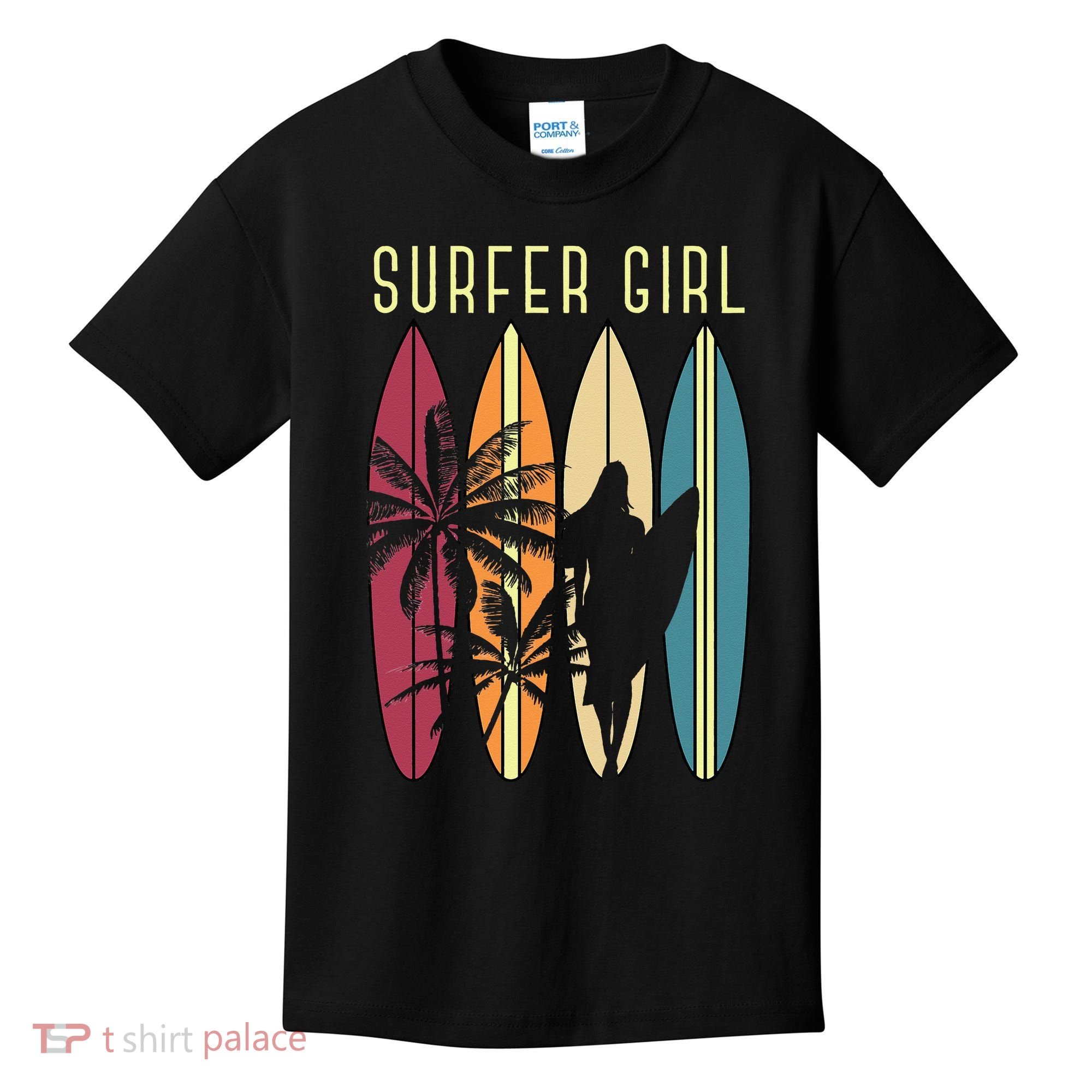 Surfer Surfboard Surfing Wo Surf Ocean Surfing Kids T-Shirt