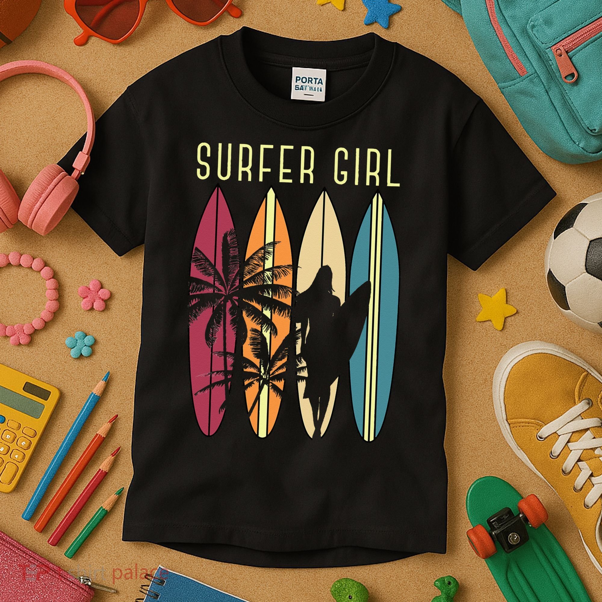 Surfer Surfboard Surfing Wo Surf Ocean Surfing Kids T-Shirt