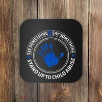 See Something Say Something Child Abuse Awareness Ribbon Coaster thumb 0