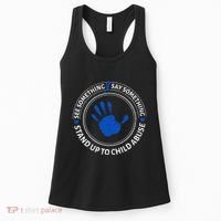 See Something Say Something Child Abuse Awareness Ribbon Women's Tank Top thumb 0