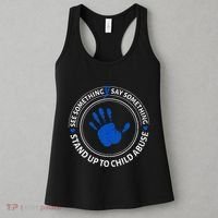 See Something Say Something Child Abuse Awareness Ribbon Women's Tank Top thumb 3