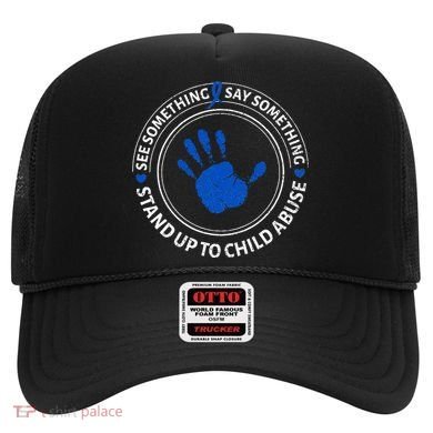 See Something Say Something Child Abuse Awareness Ribbon Hat