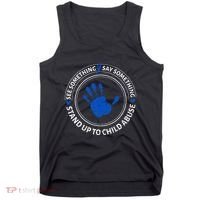 See Something Say Something Child Abuse Awareness Ribbon Tank Top thumb 0