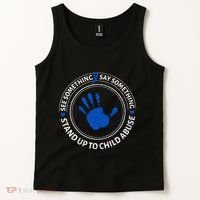 See Something Say Something Child Abuse Awareness Ribbon Tank Top thumb 2