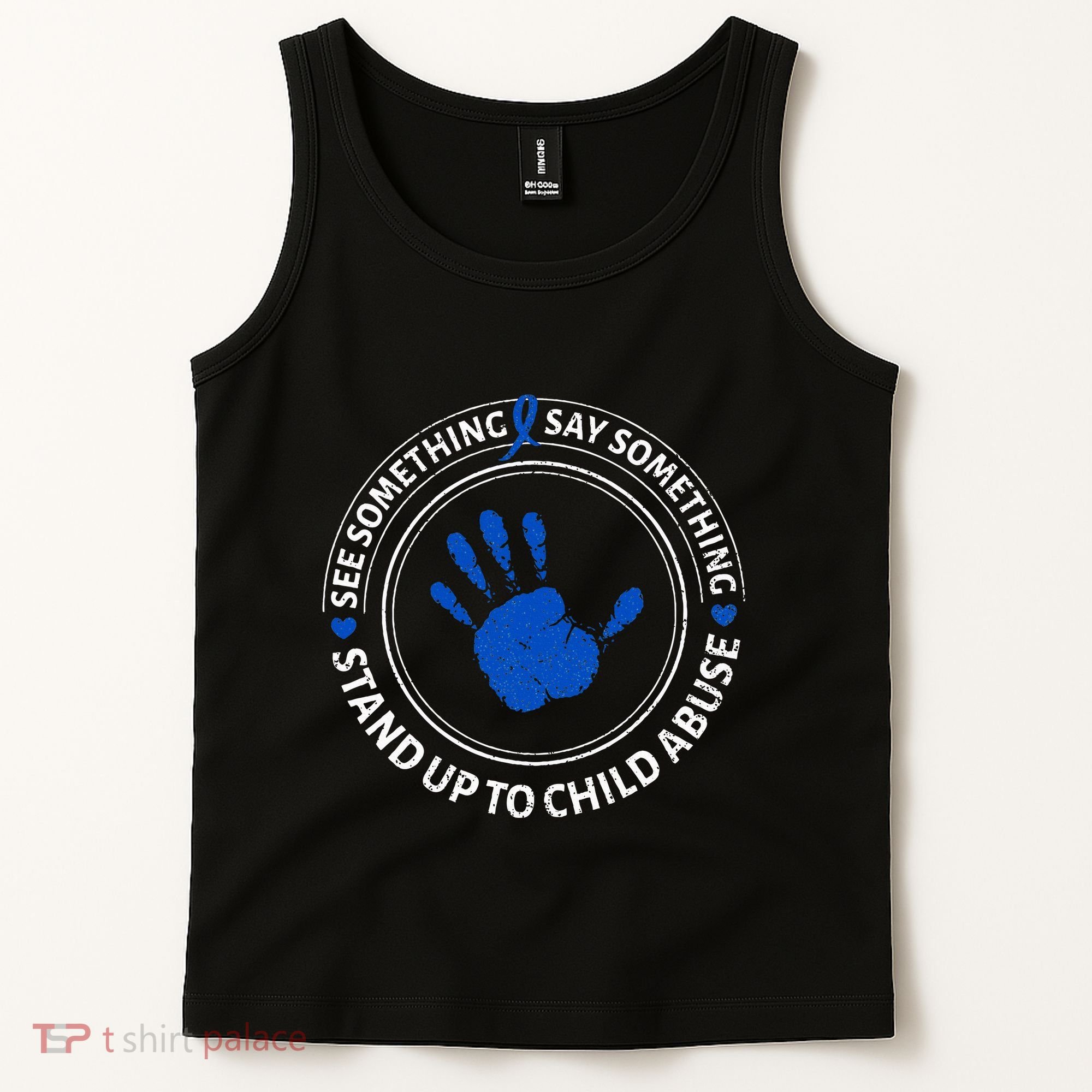 See Something Say Something Child Abuse Awareness Ribbon Tank Top
