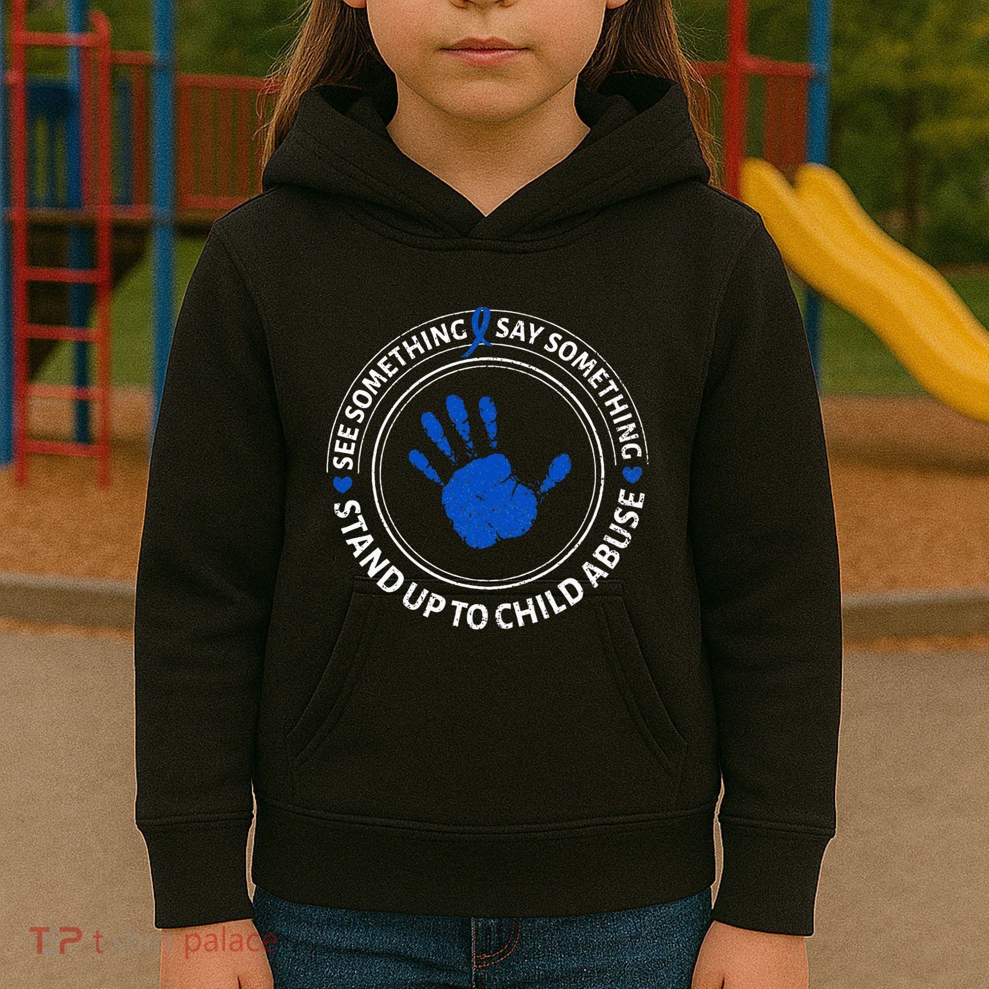 See Something Say Something Child Abuse Awareness Ribbon Kids Hoodie