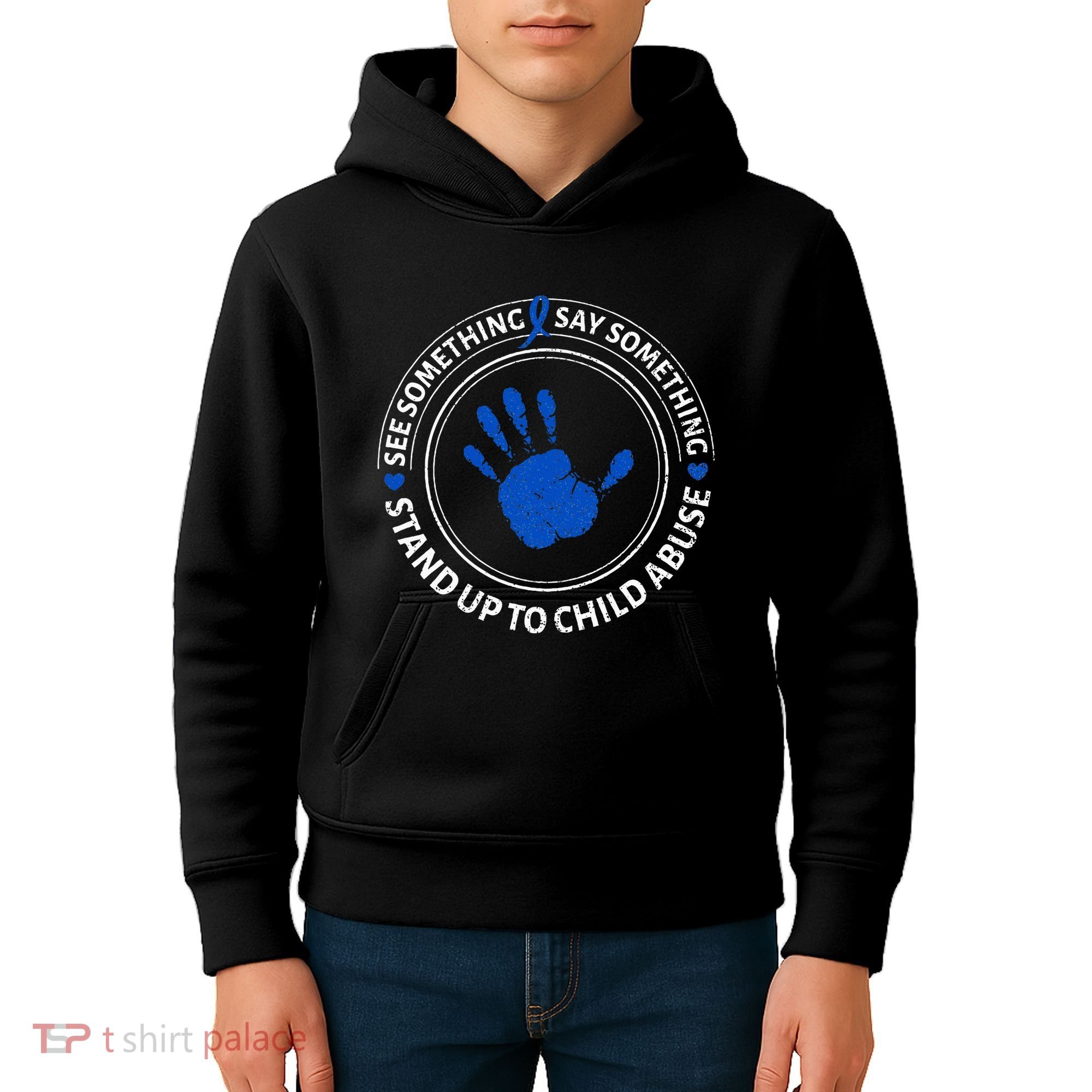 See Something Say Something Child Abuse Awareness Ribbon Kids Hoodie