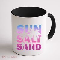 Sun Salt Sand Funny Palm Sun Retro Beach Summer Coffee Mug thumb 1
