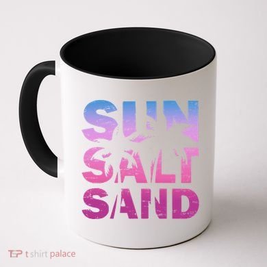 Sun Salt Sand Funny Palm Sun Retro Beach Summer Coffee Mug