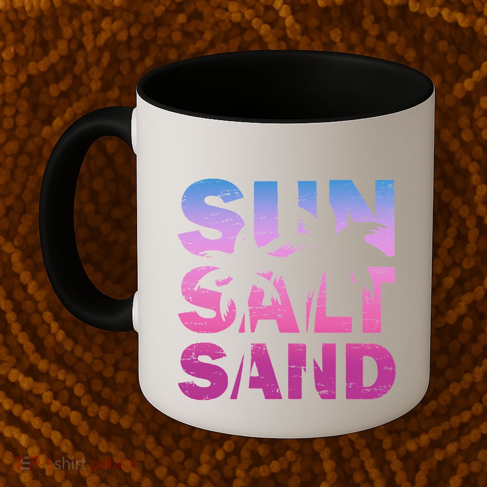 Sun Salt Sand Funny Palm Sun Retro Beach Summer Coffee Mug