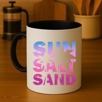 Sun Salt Sand Funny Palm Sun Retro Beach Summer Coffee Mug thumb 4