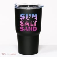 Sun Salt Sand Funny Palm Sun Retro Beach Summer Tumbler thumb 0