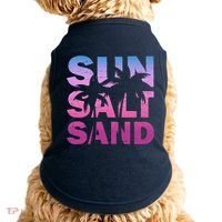 Sun Salt Sand Funny Palm Sun Retro Beach Summer Doggie Tank thumb 0