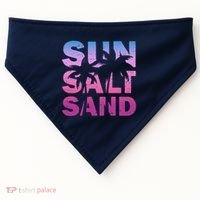 Sun Salt Sand Funny Palm Sun Retro Beach Summer USA-Made Doggie Bandana thumb 0