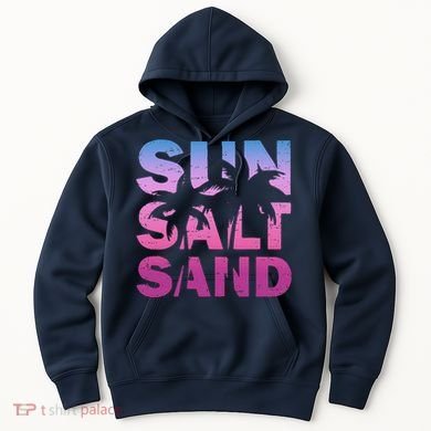 Sun Salt Sand Funny Palm Sun Retro Beach Summer Hoodie