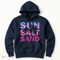 Sun Salt Sand Funny Palm Sun Retro Beach Summer Hoodie thumb 0
