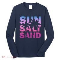 Sun Salt Sand Funny Palm Sun Retro Beach Summer Long Sleeve Shirt thumb 0