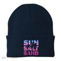 Sun Salt Sand Funny Palm Sun Retro Beach Summer Beanie thumb 0