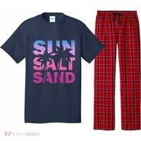 Sun Salt Sand Funny Palm Sun Retro Beach Summer Pajama Set thumb 0