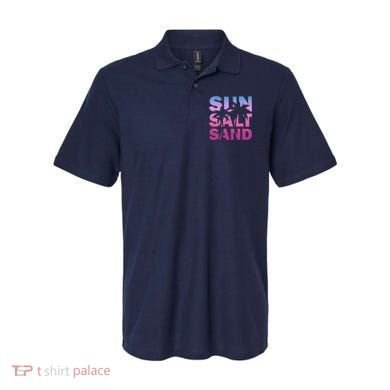 Sun Salt Sand Funny Palm Sun Retro Beach Summer Polo