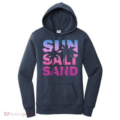 Sun Salt Sand Funny Palm Sun Retro Beach Summer Women's Hoodie
