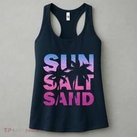 Sun Salt Sand Funny Palm Sun Retro Beach Summer Women's Tank Top thumb 3